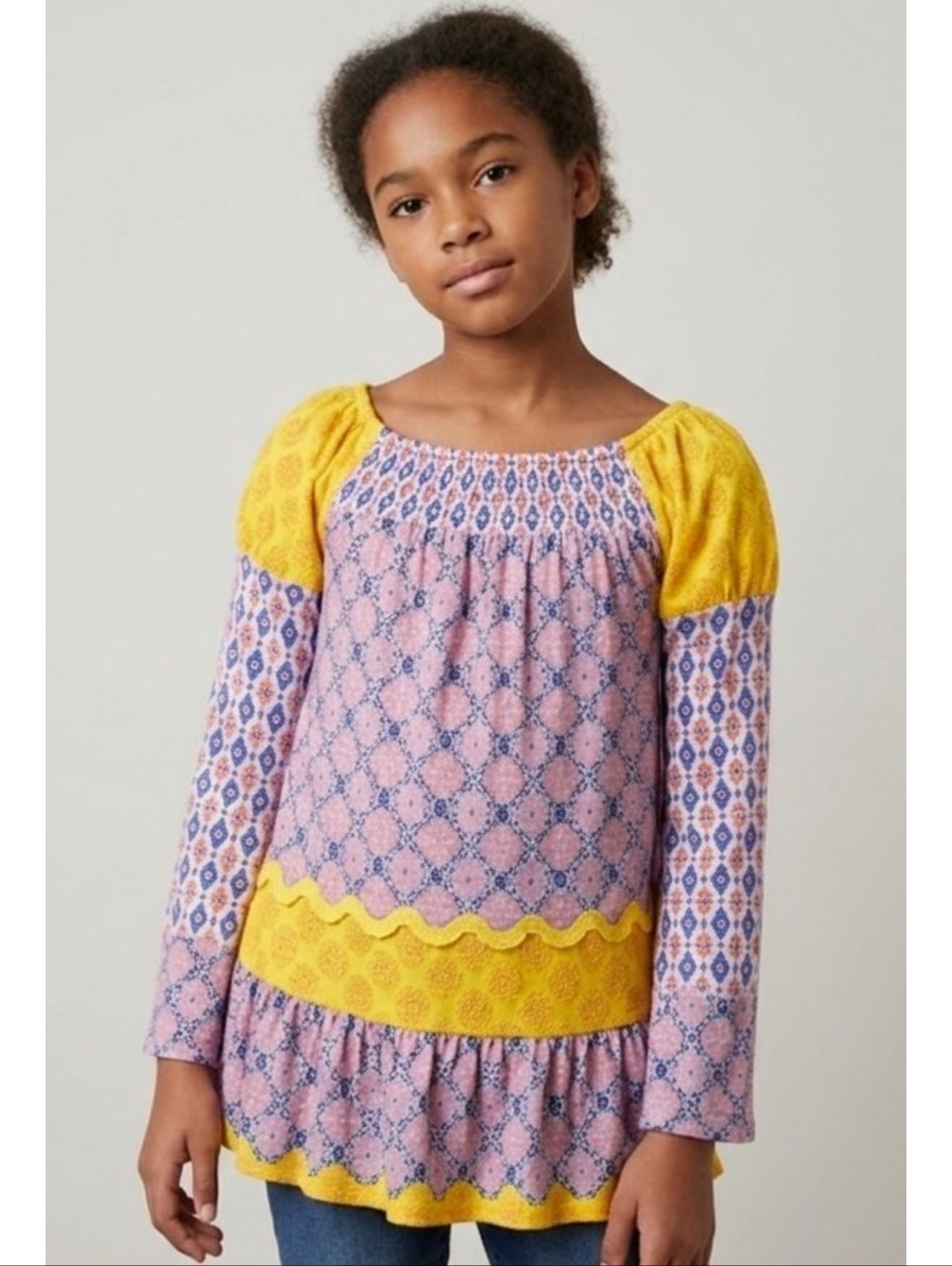 Moa Moa Kids Mixed Media blouse Size L
